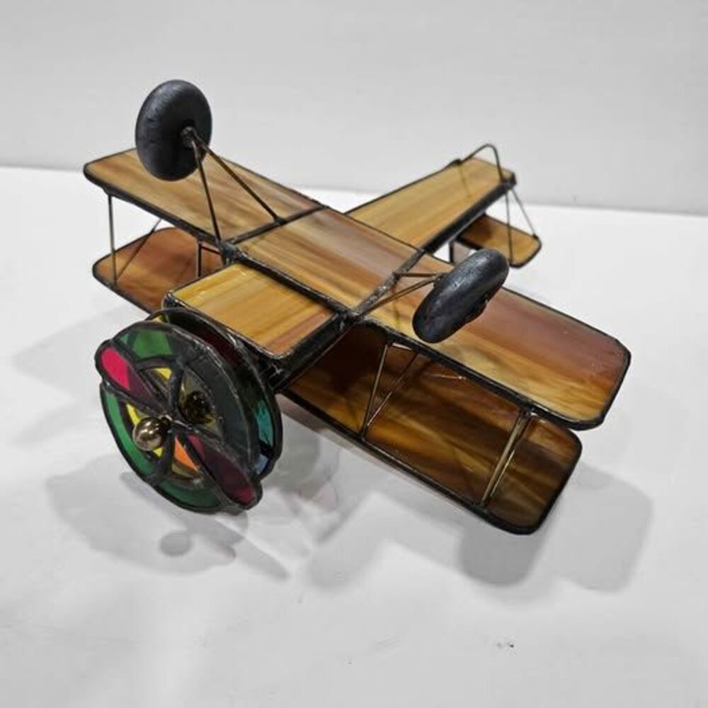 kaleidoscope Decorative Stained Glass Biplane Model